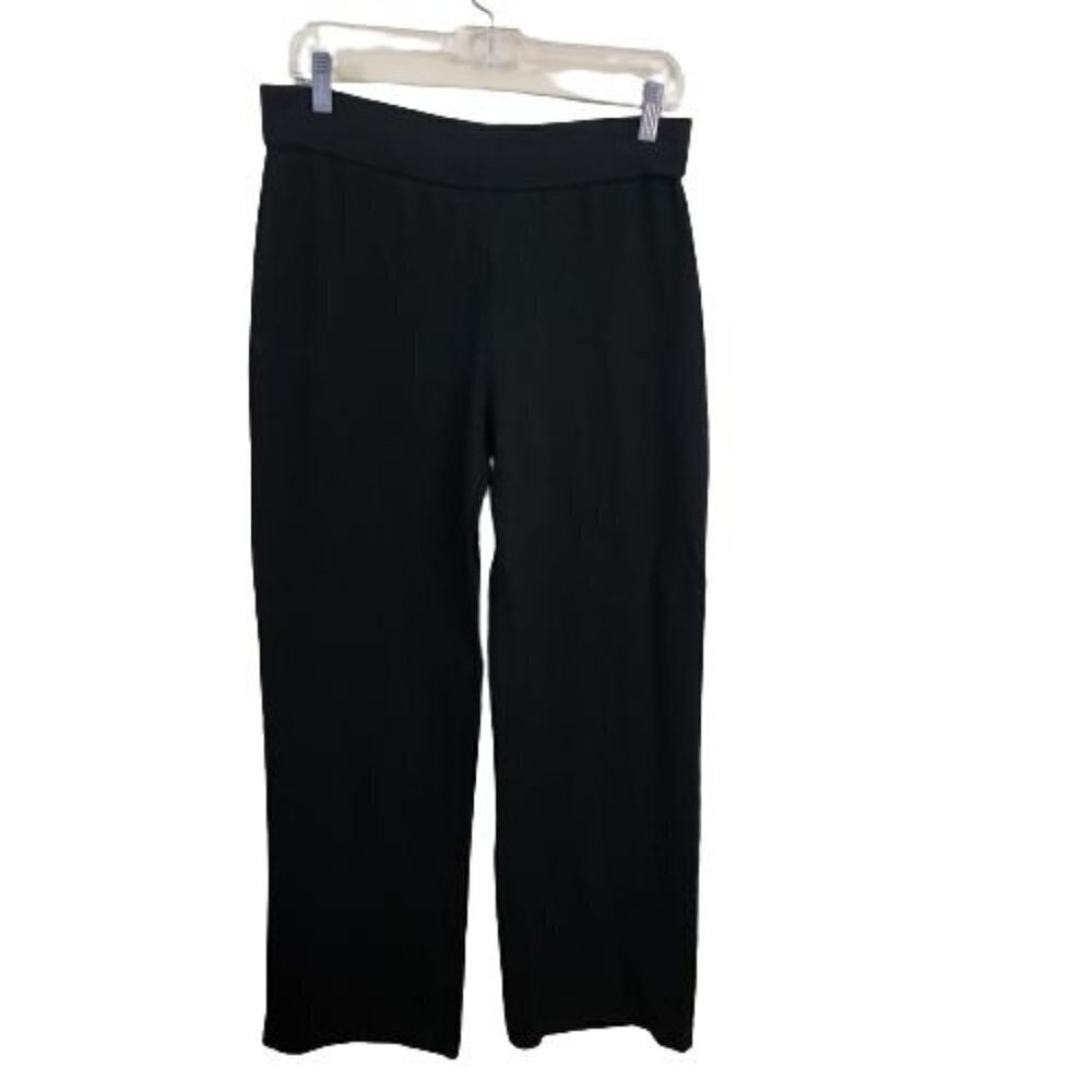 Anne Klein Black Pull On Pima Cotton Blend Pants Size M